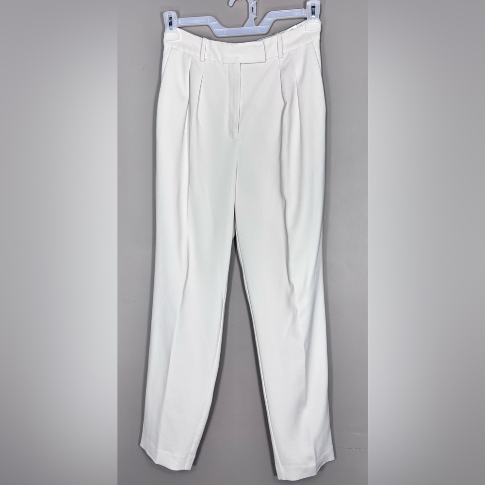 BABATON  White Pleated Trousers